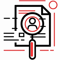 Icône de sélection rigoureuse du personnel